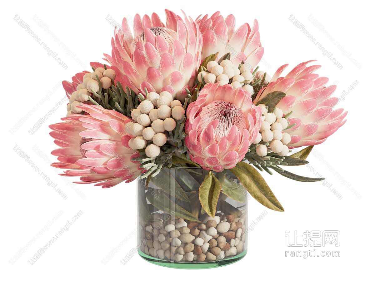 现代玻璃花瓶花卉