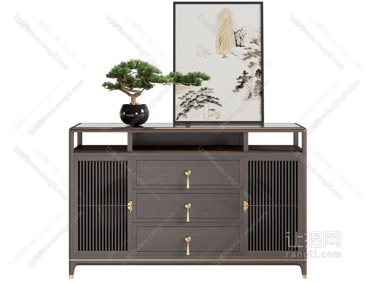 新中式中古风玄关柜 边柜