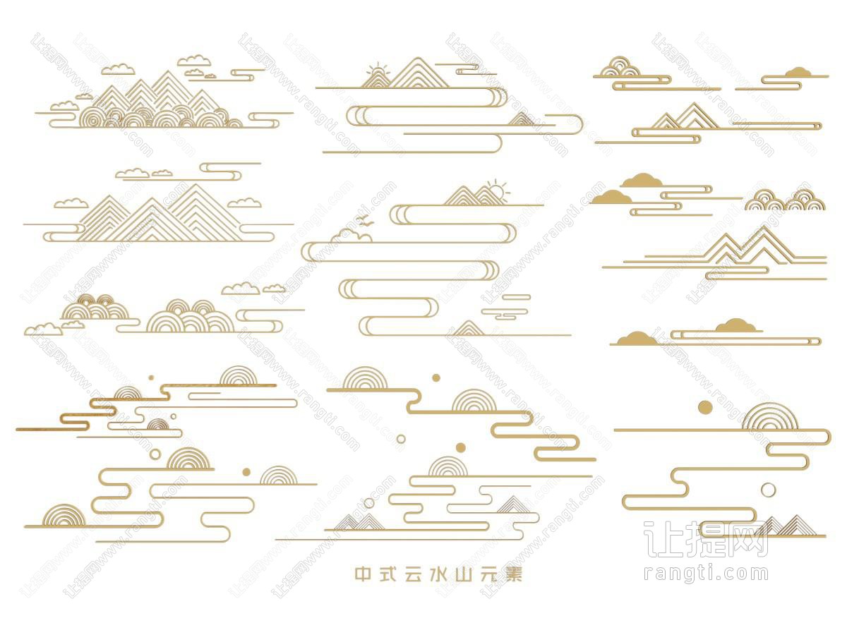 新中式山脉墙饰 山水元素