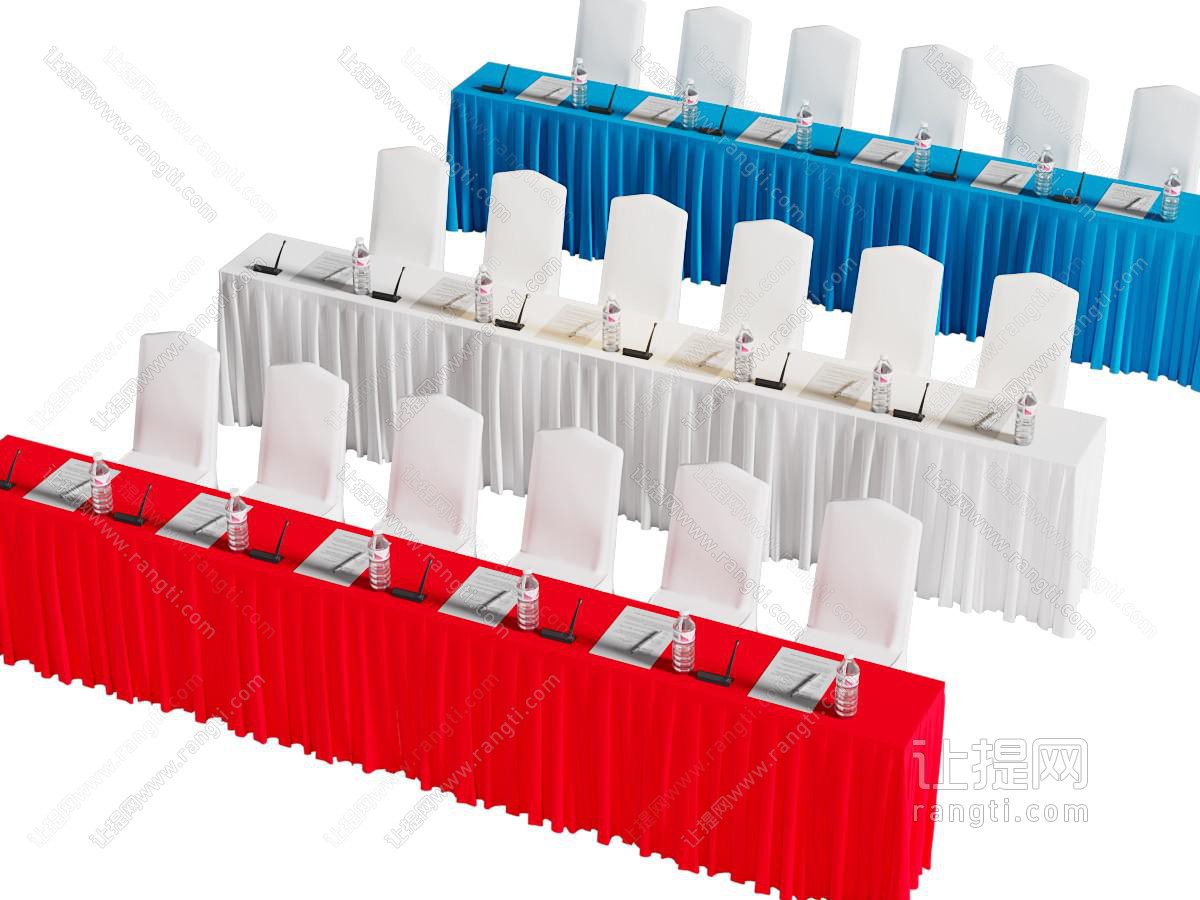 现代长排会议桌椅组合