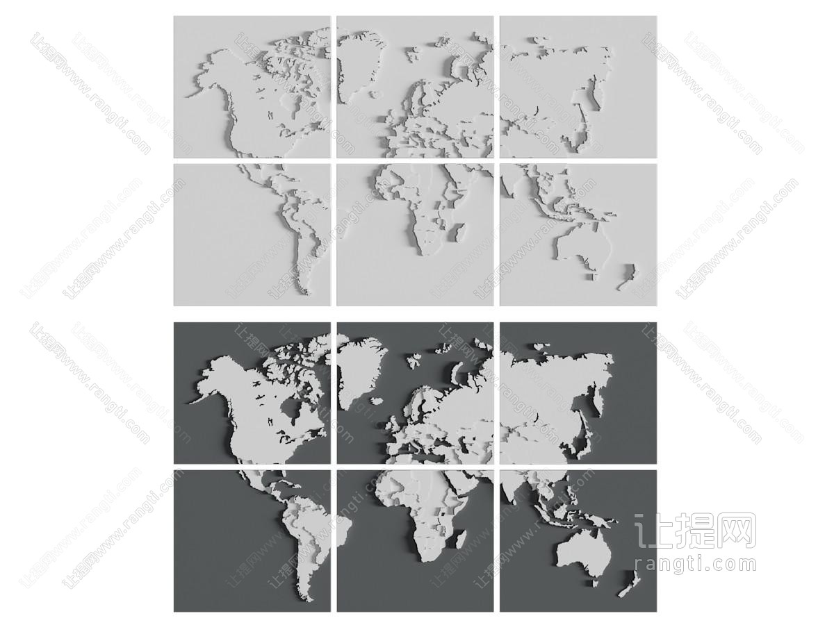 现代世界地图装饰挂画
