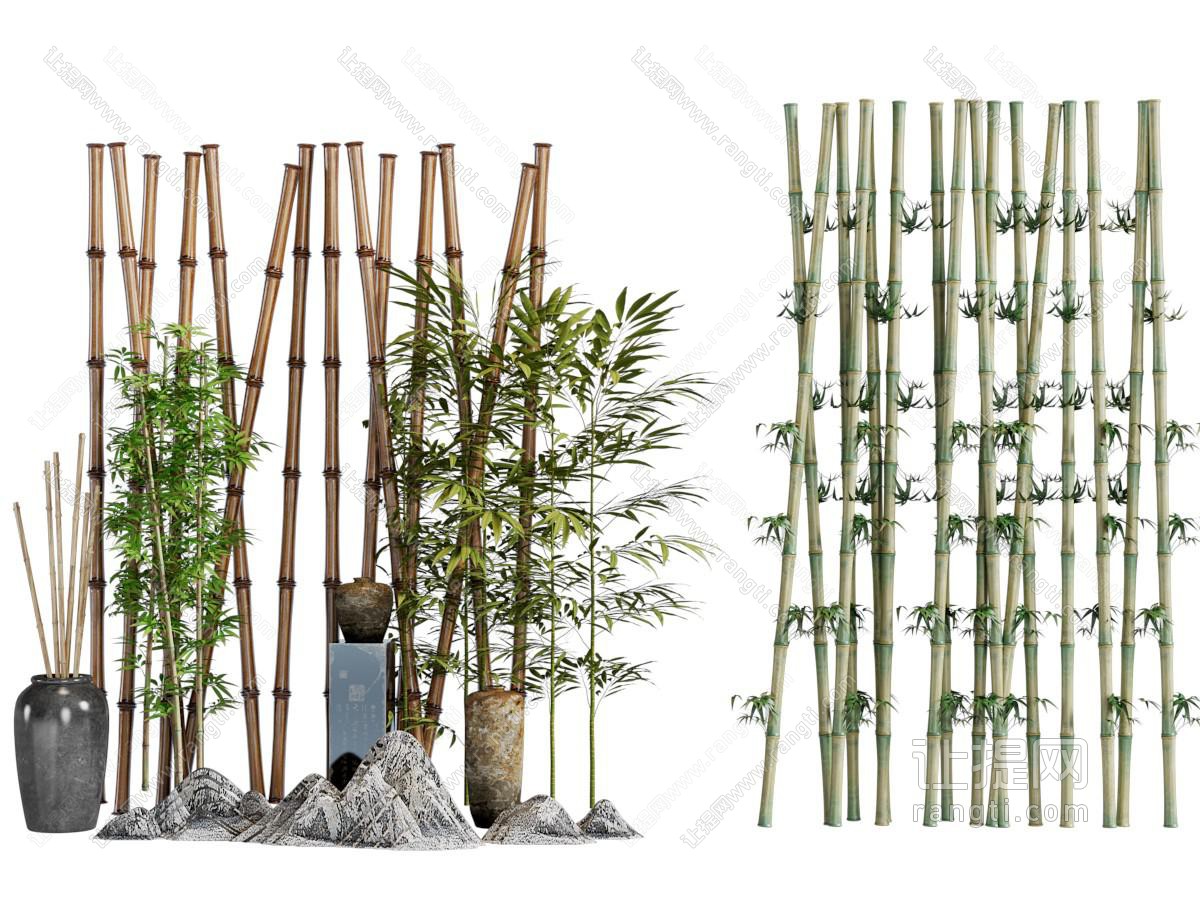 新中式竹子景观 景观园艺小品