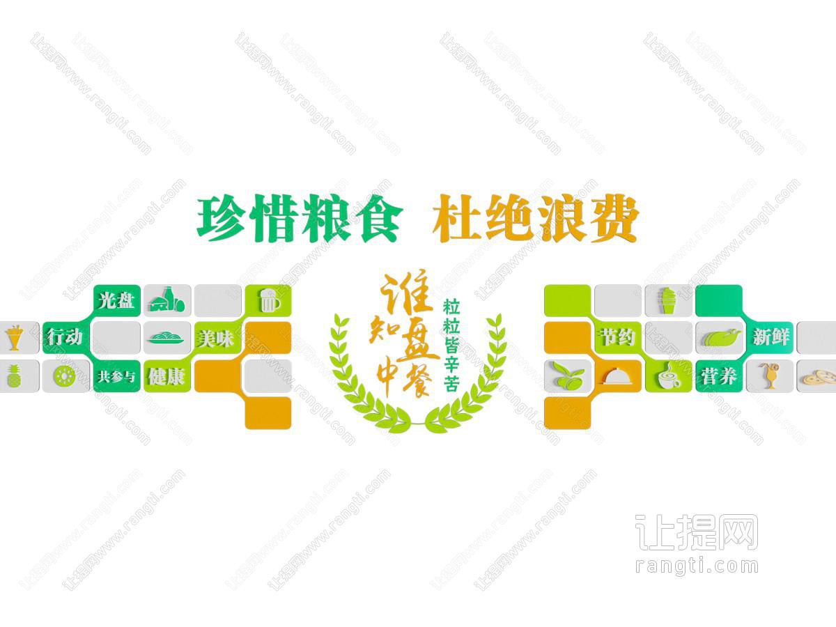 现代珍惜粮食宣传背景墙