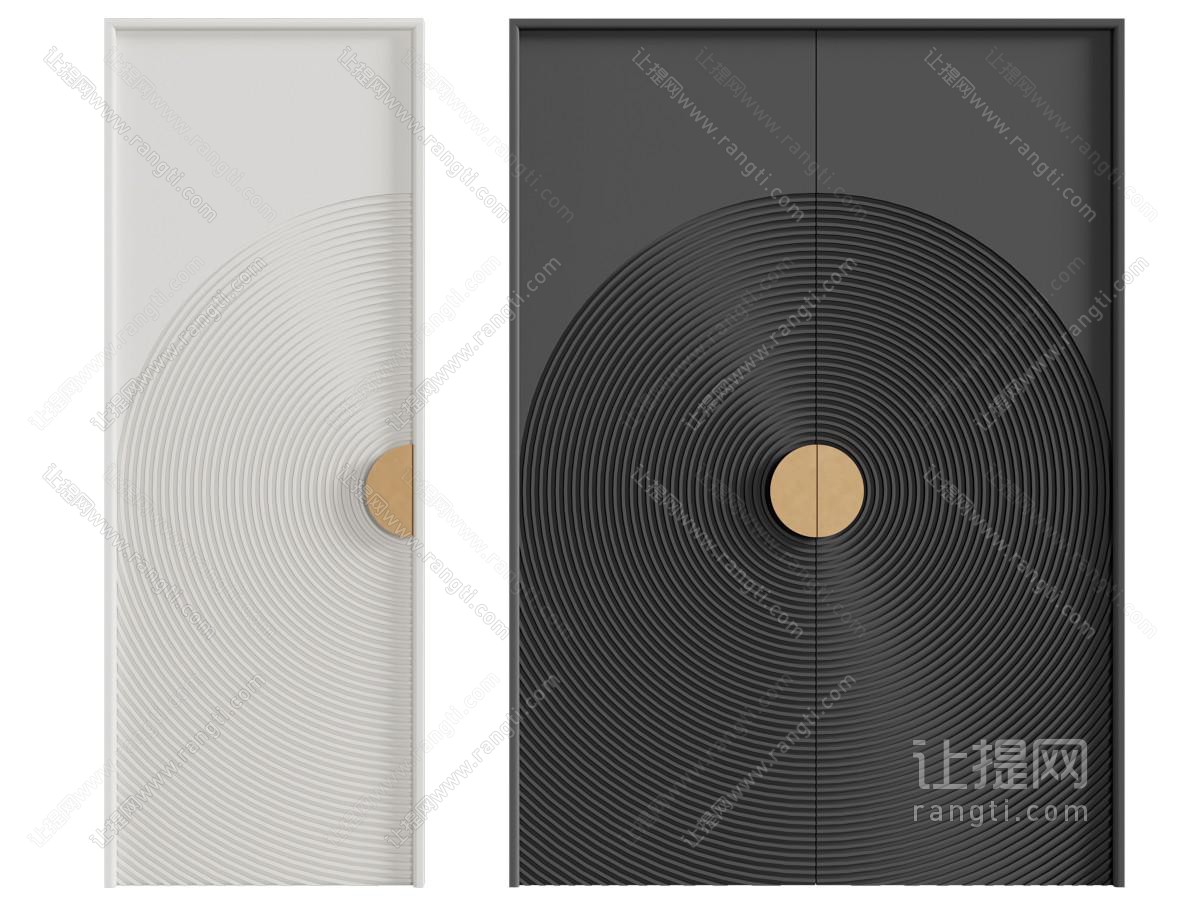 现代双开门 单开门 房门 平开门