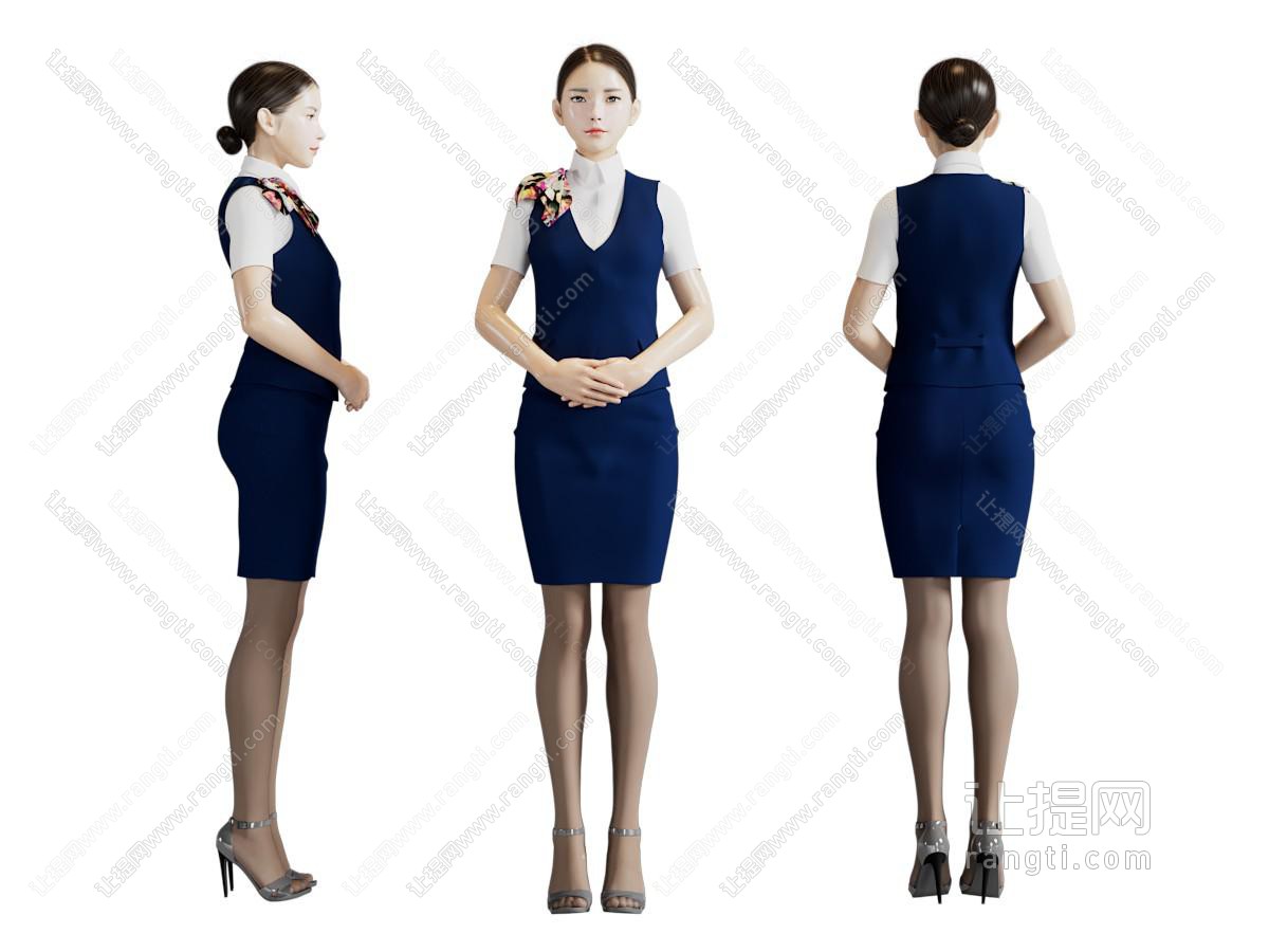 现代服务员 女人 人物