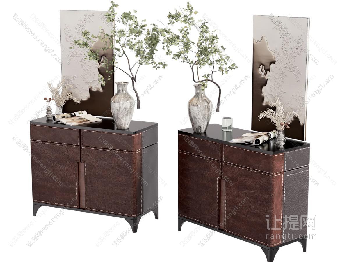 侘寂风中古风玄关柜 边柜