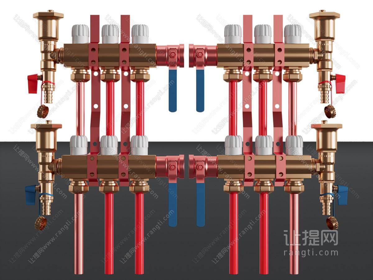 现代阀门 水管构件 工业设备 分集水器