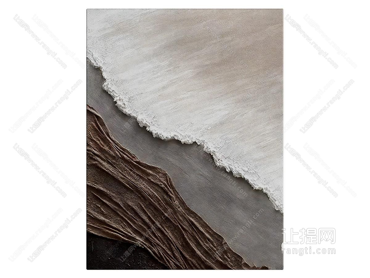 侘寂风装饰挂画 肌理画