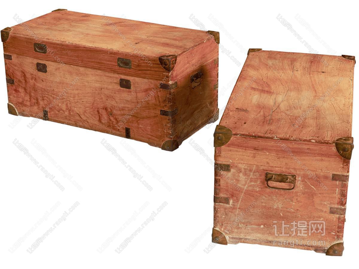 现代老式木箱子