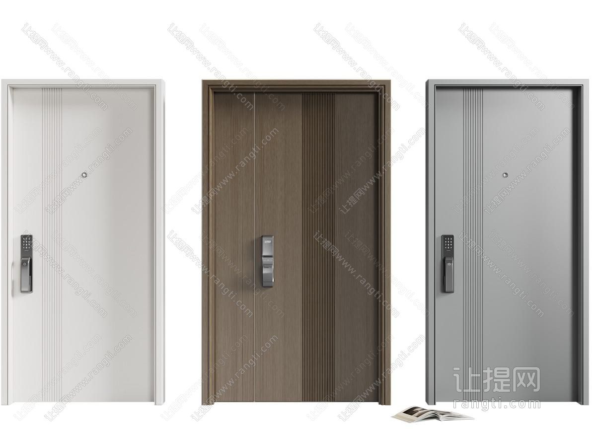 现代密码锁子母入户门 防盗门 平开门