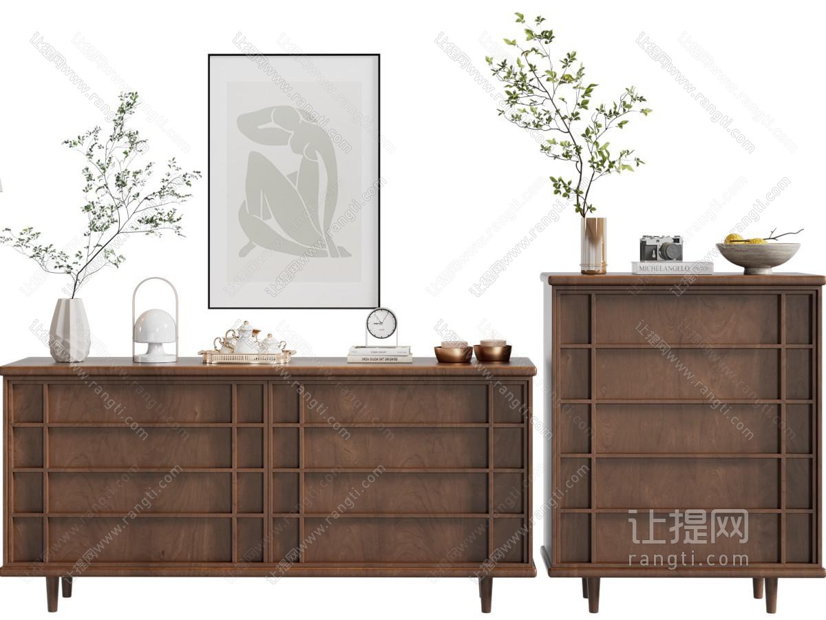 侘寂风中古风玄关柜 边柜