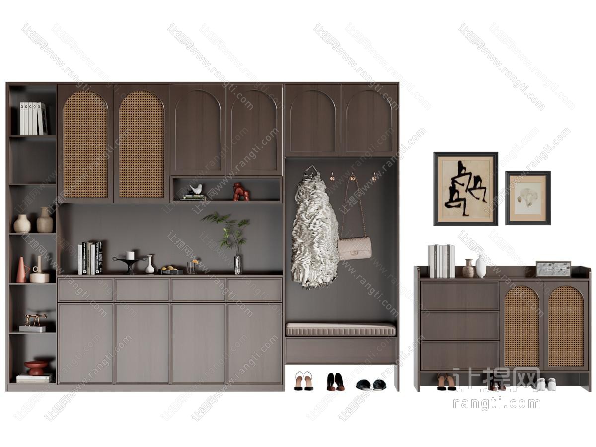 侘寂风中古风玄关鞋柜 玄关柜