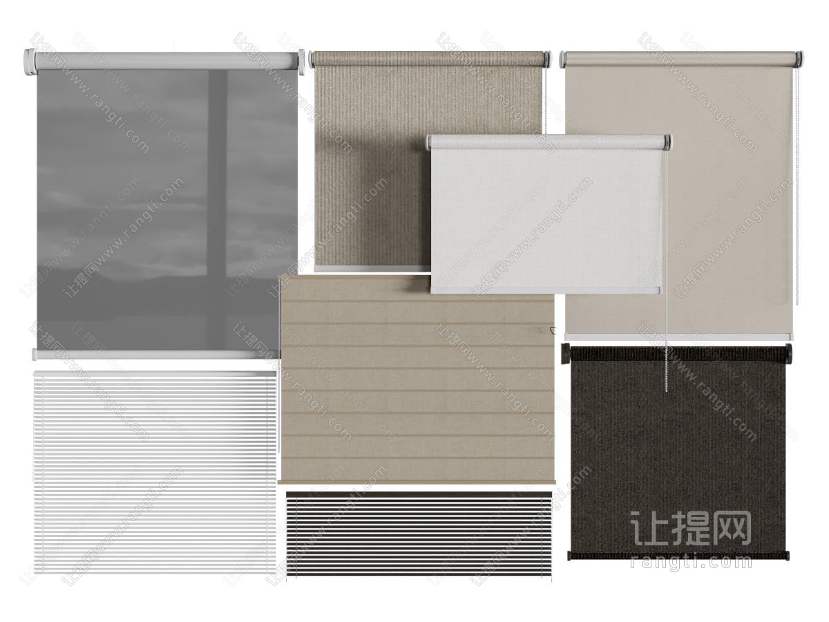 现代拉帘 卷帘 布帘