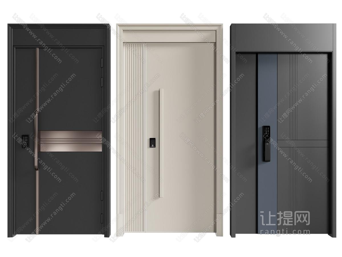 现代密码指纹锁防盗门 入户门 平开门