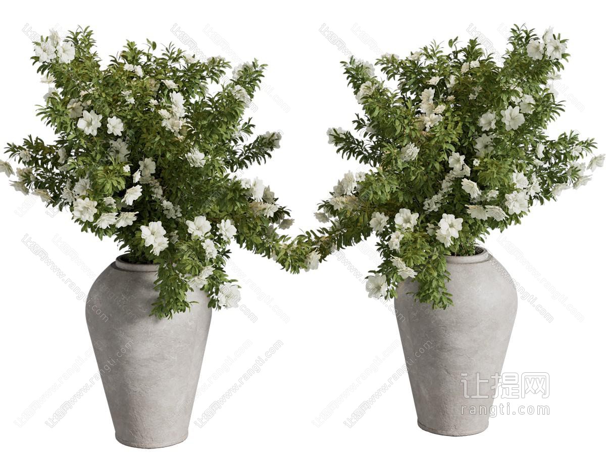现代陶艺花瓶花卉