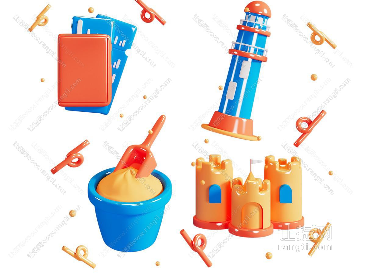 现代儿童塑料玩具美陈 摆件组合