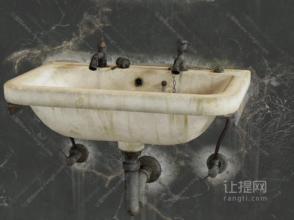 工业风loft破旧洗手盆 水龙头