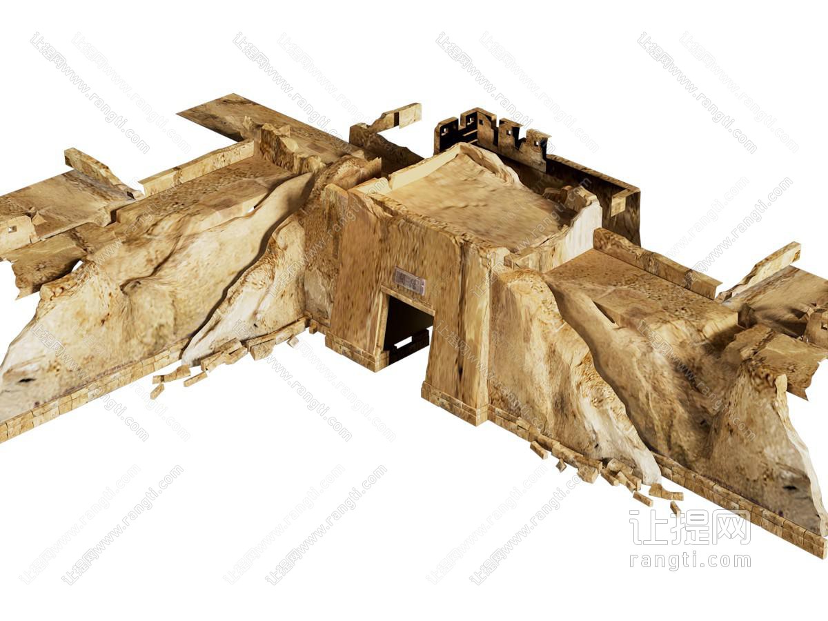 现代断壁残垣 废旧建筑 卡通建筑 破城墙
