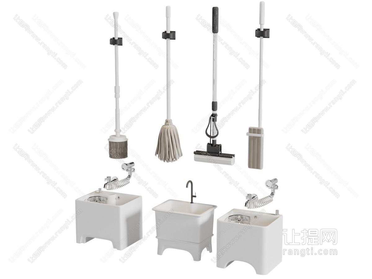 现代陶瓷拖把池 拖把 生活用品