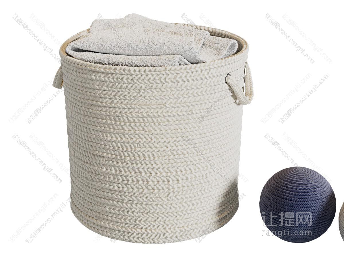北欧绳编收纳筐 编织篮 脏衣篮子
