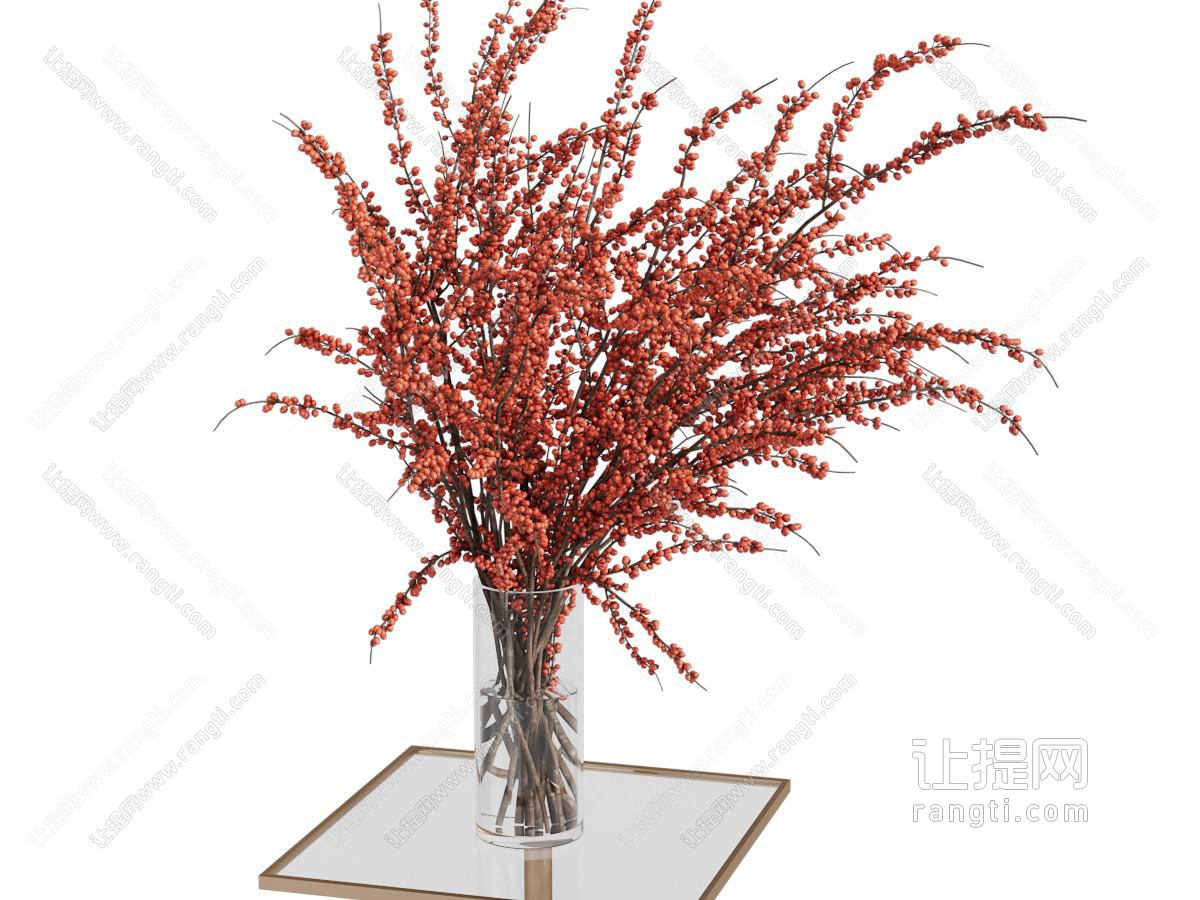 现代玻璃花瓶花卉