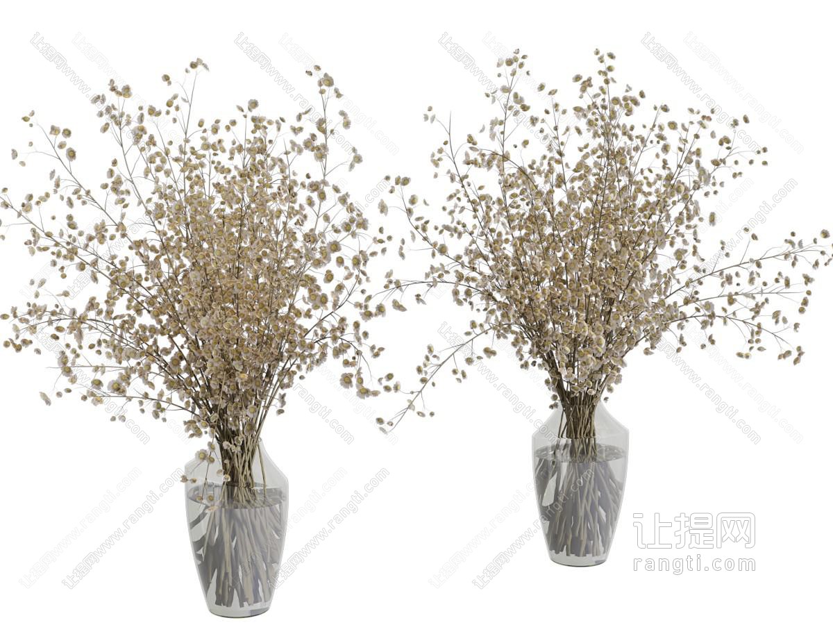 现代玻璃花瓶花卉