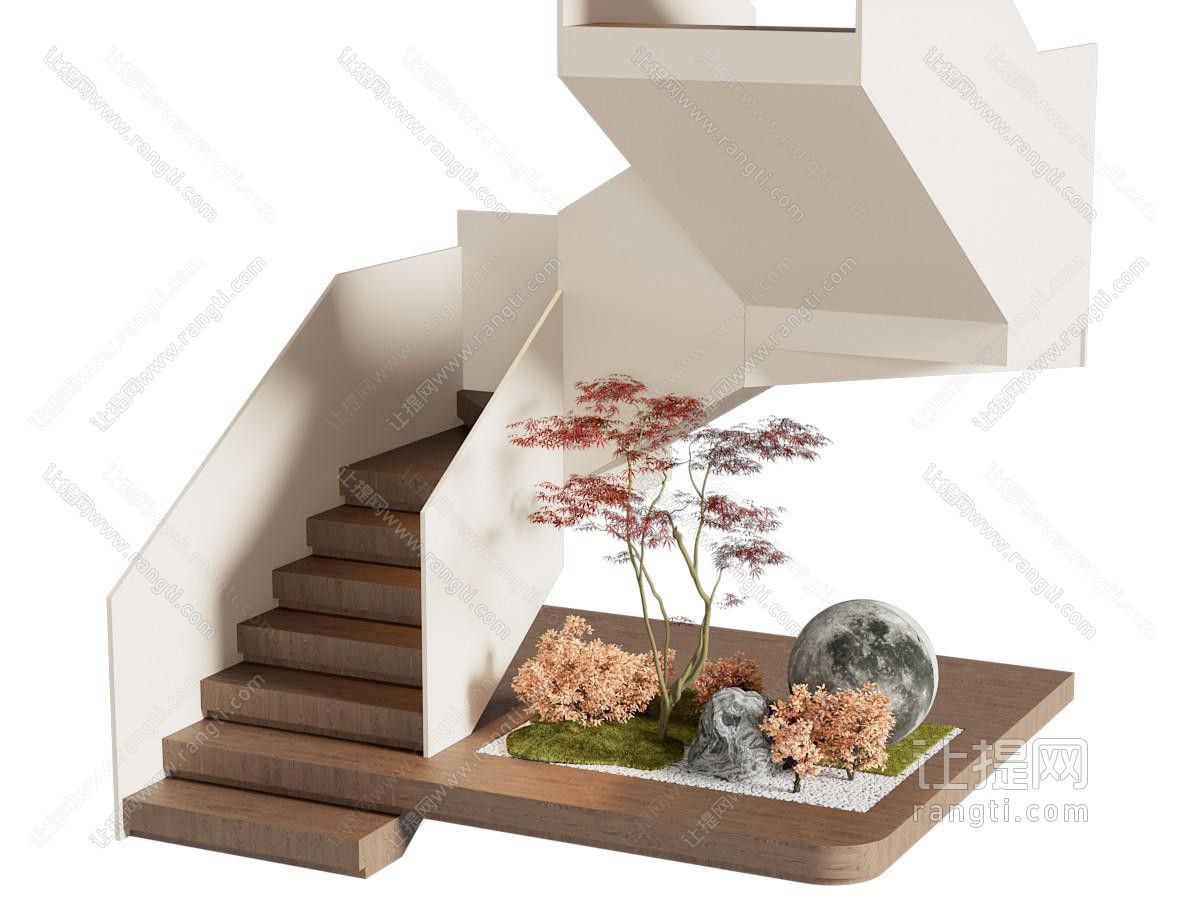 现代旋转楼梯 楼梯间景观园艺小品
