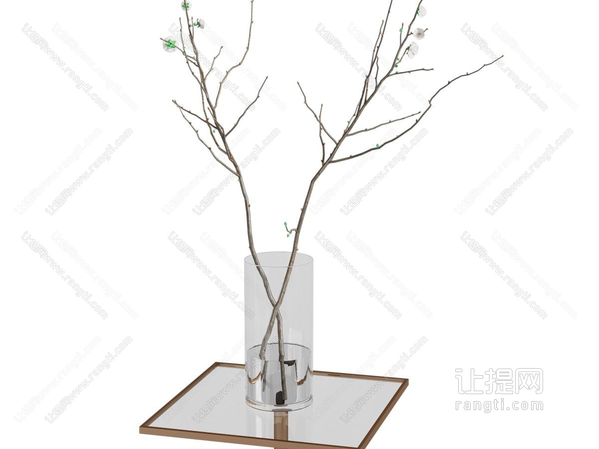 现代玻璃花瓶花卉