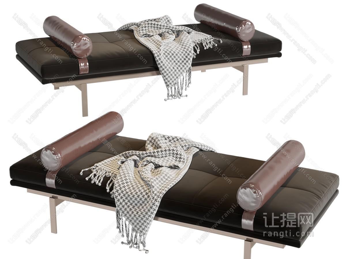 现代轻奢沙发凳子 床尾凳