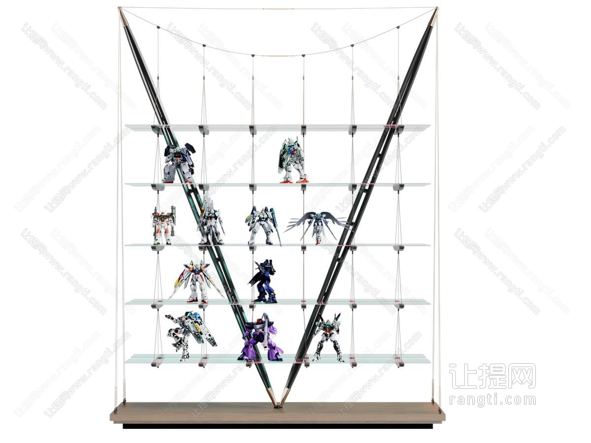 现代手办玩偶展柜