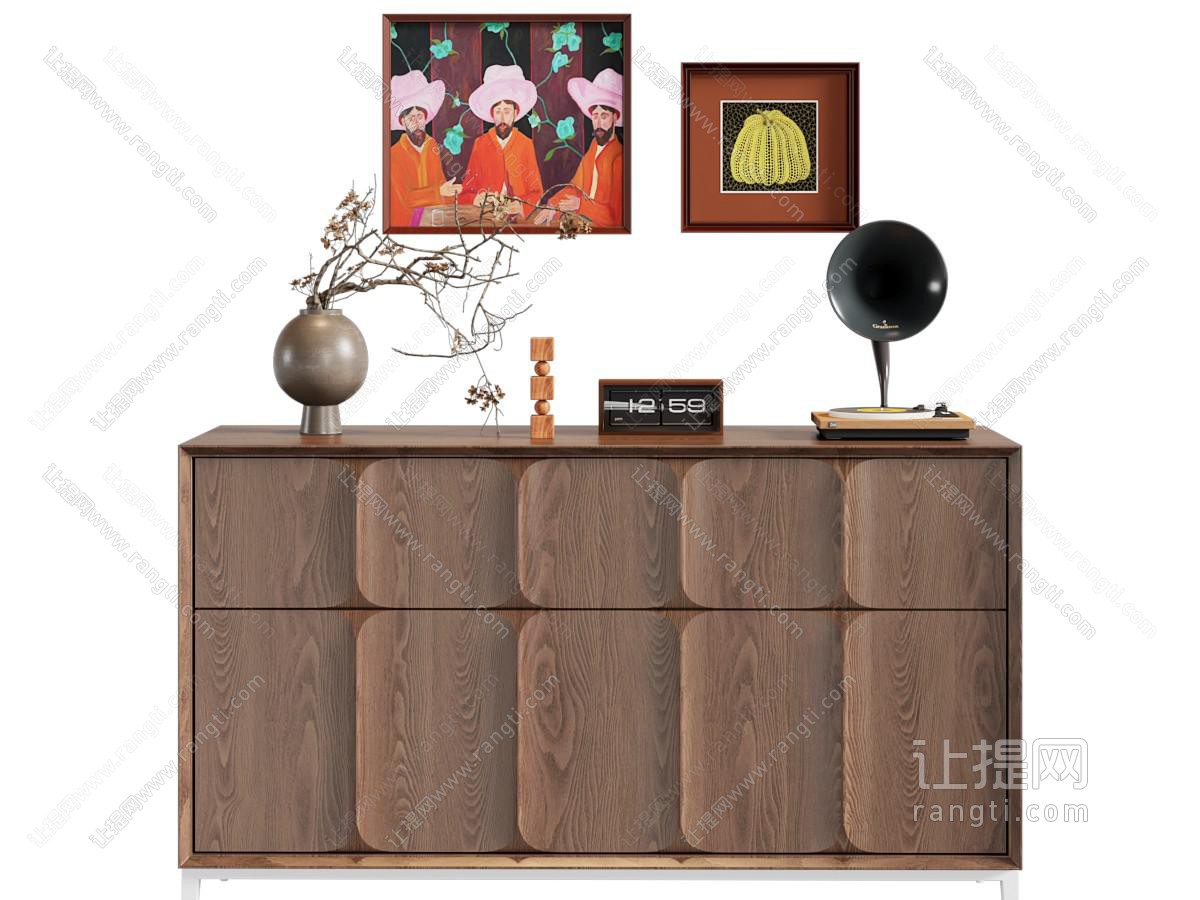 现代中古风玄关柜 边柜