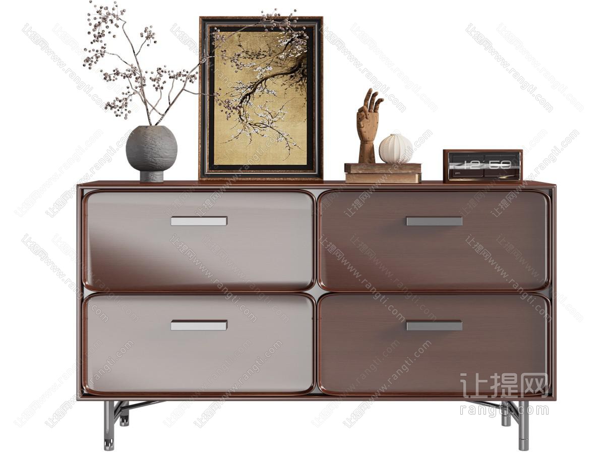现代中古风玄关柜 边柜