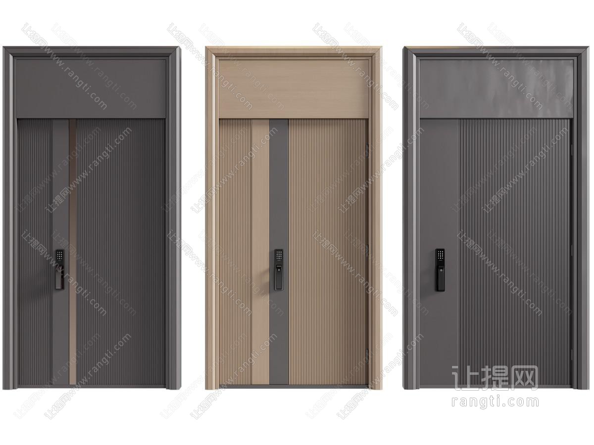 现代密码锁门锁的子母入户门 防盗门