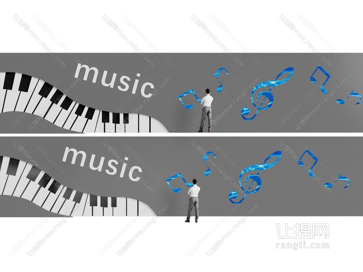 现代音符 琴键 背景墙