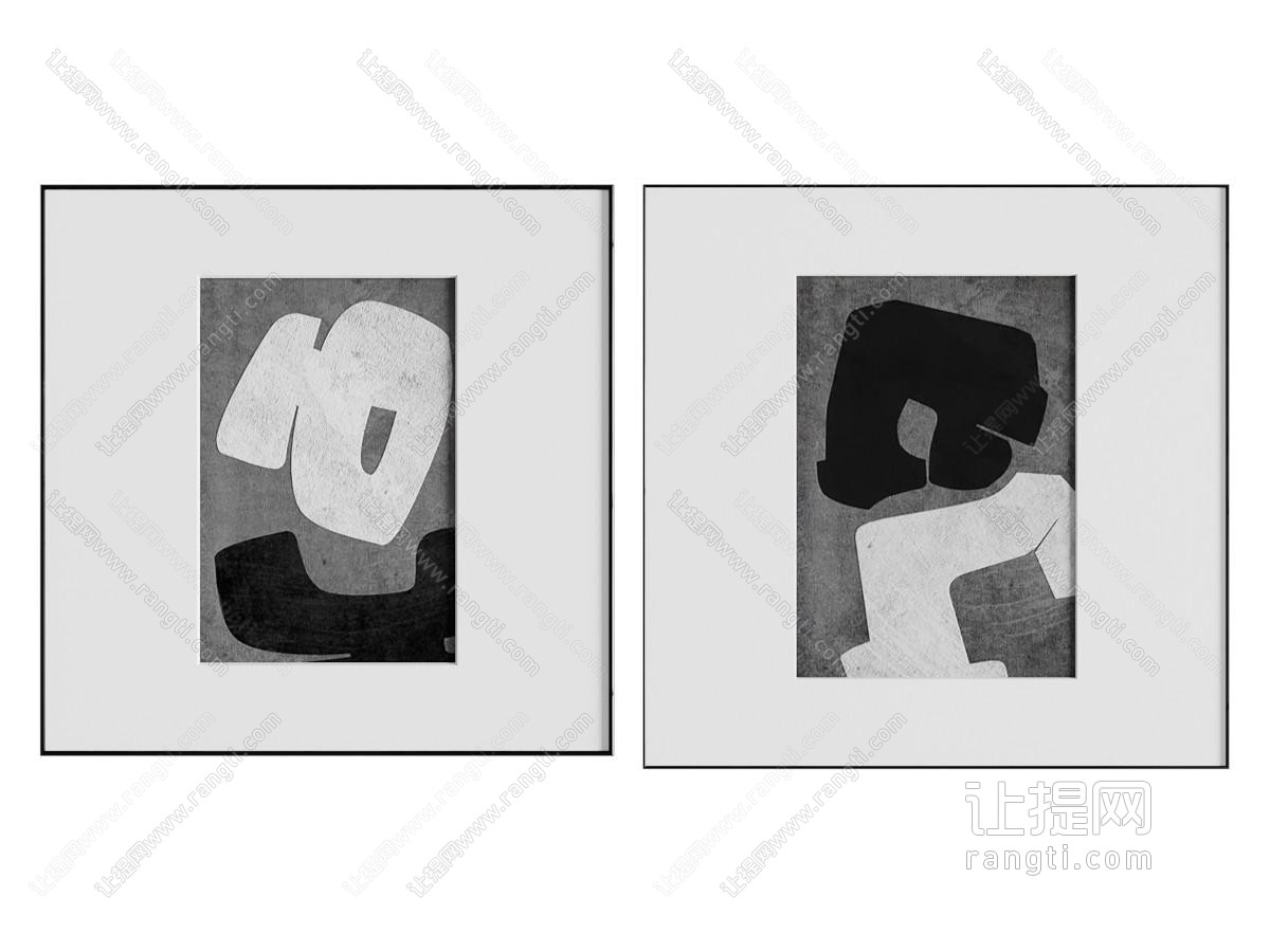 现代黑白装饰挂画