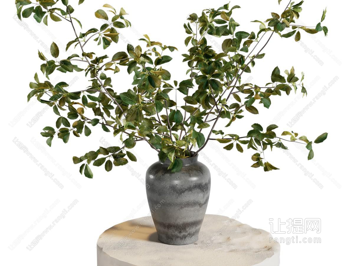 现代陶艺花瓶花卉