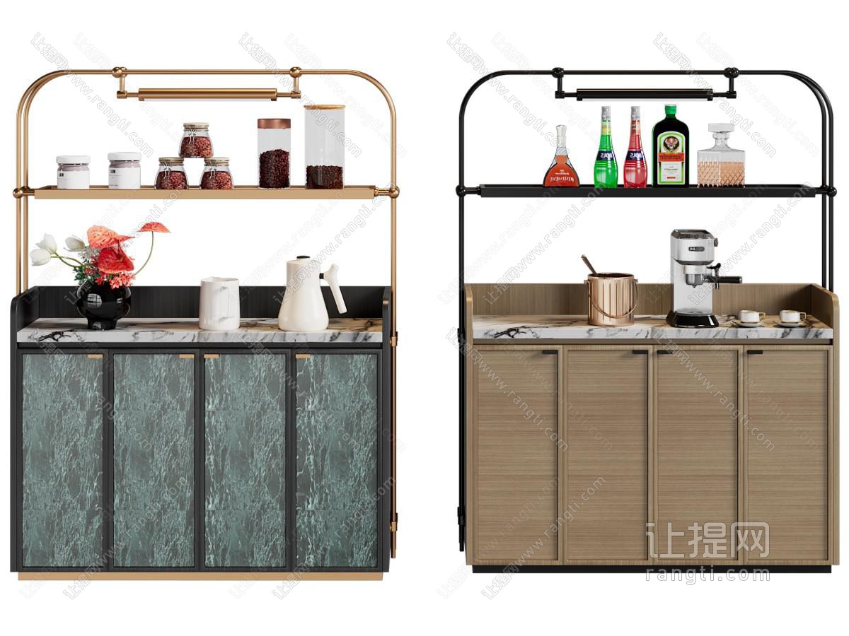 新中式餐边柜 迷你吧酒柜
