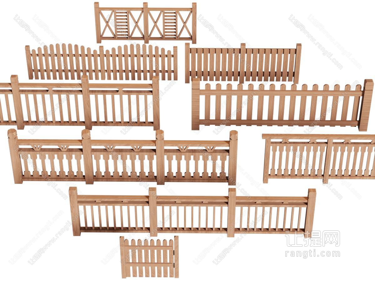 新中式木篱笆 栏杆 围栏