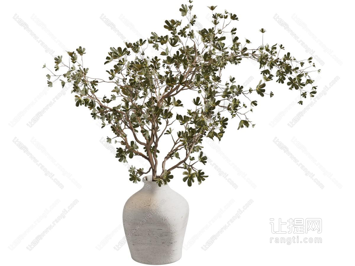 侘寂风花瓶花卉