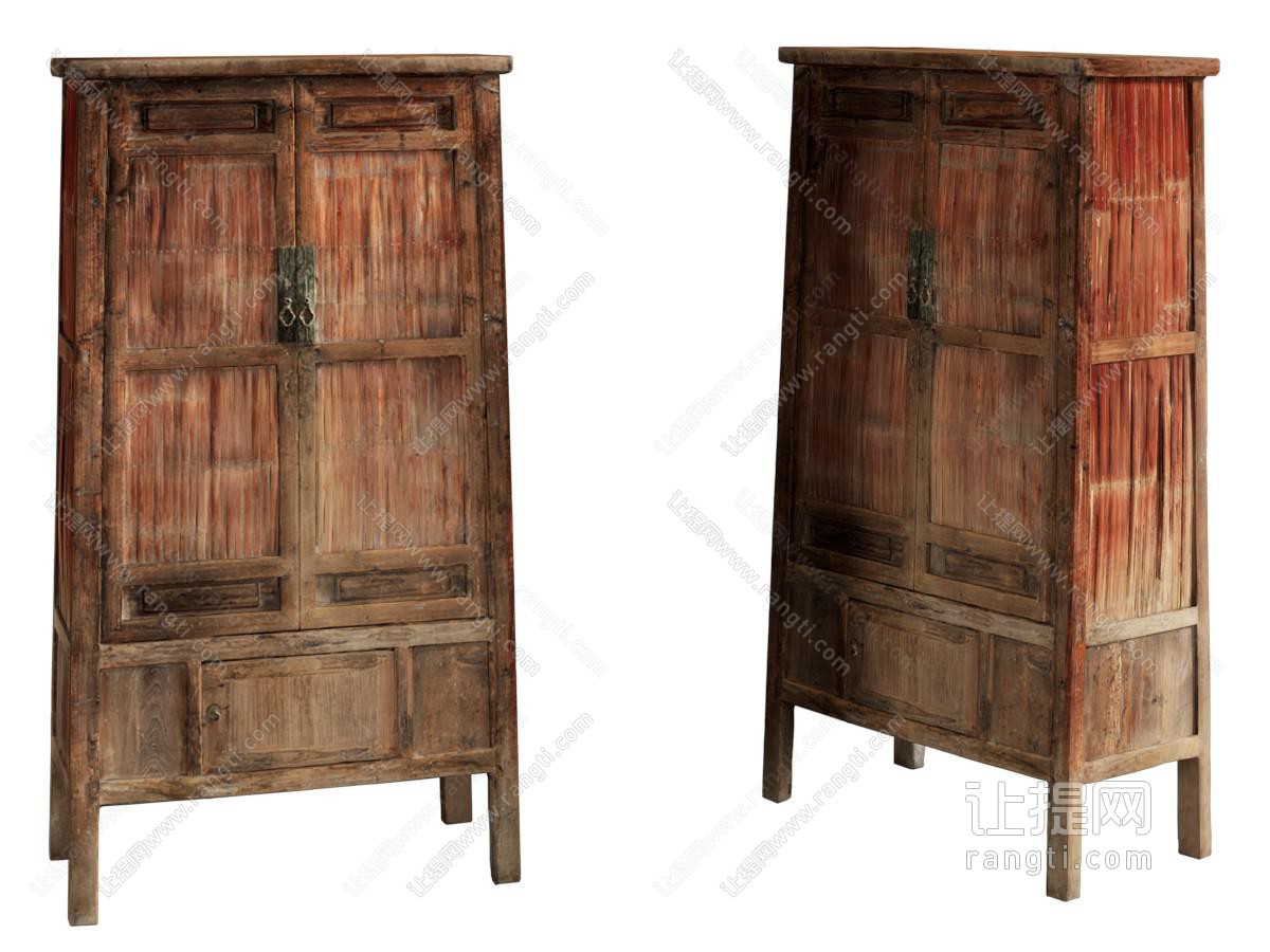 中式老旧中古风衣柜