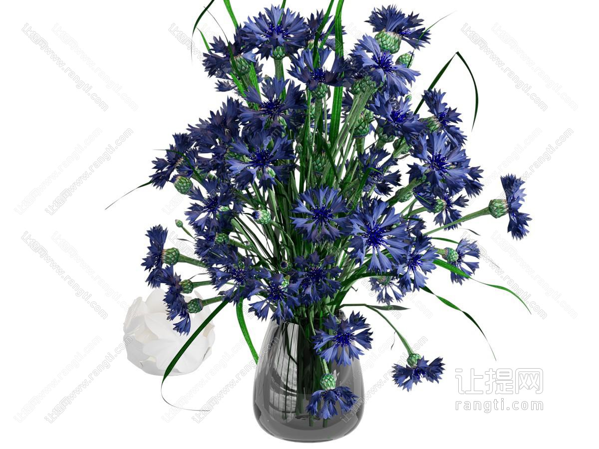 现代玻璃花瓶花卉