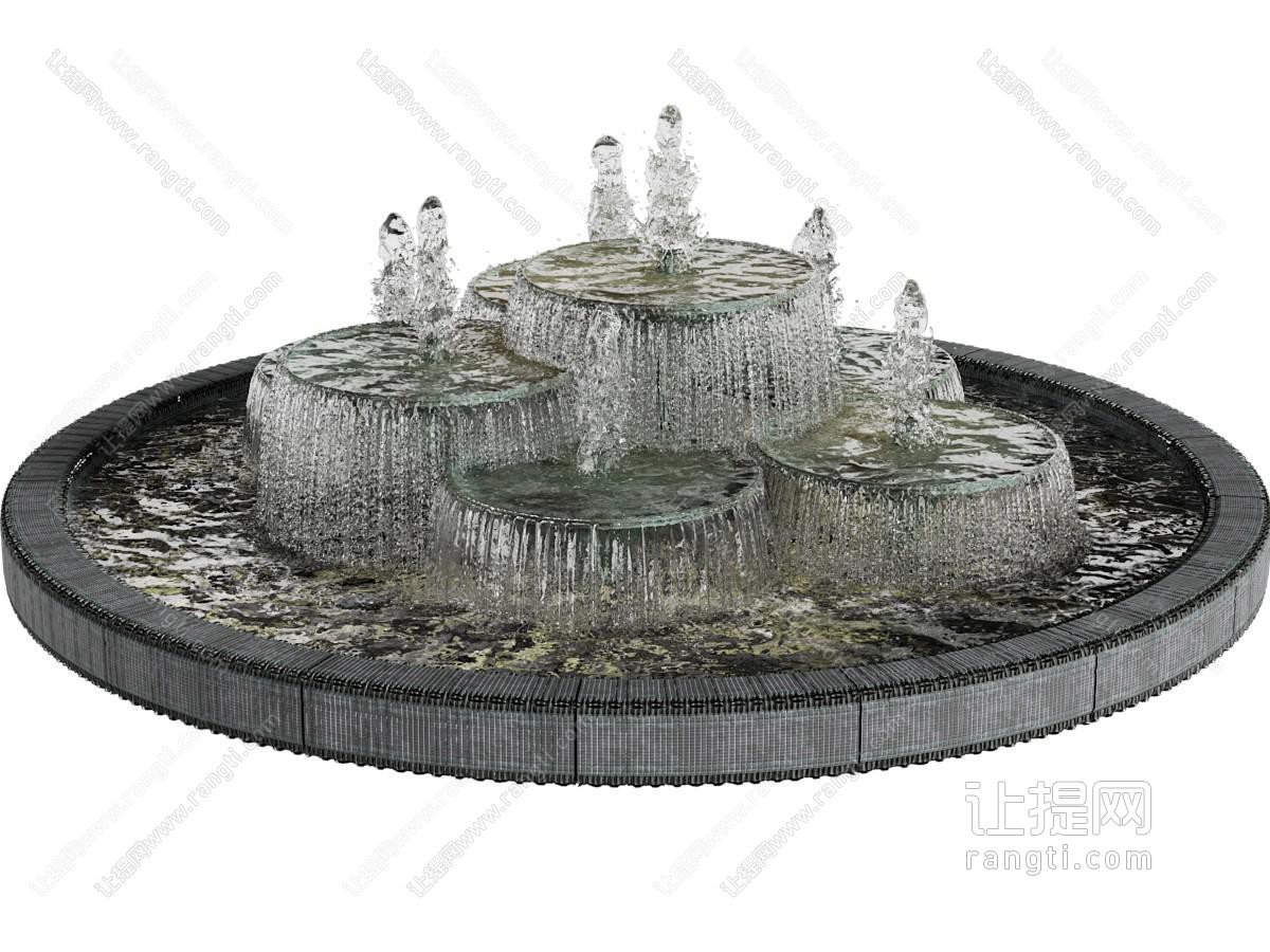 欧式水池喷泉城市景观小品