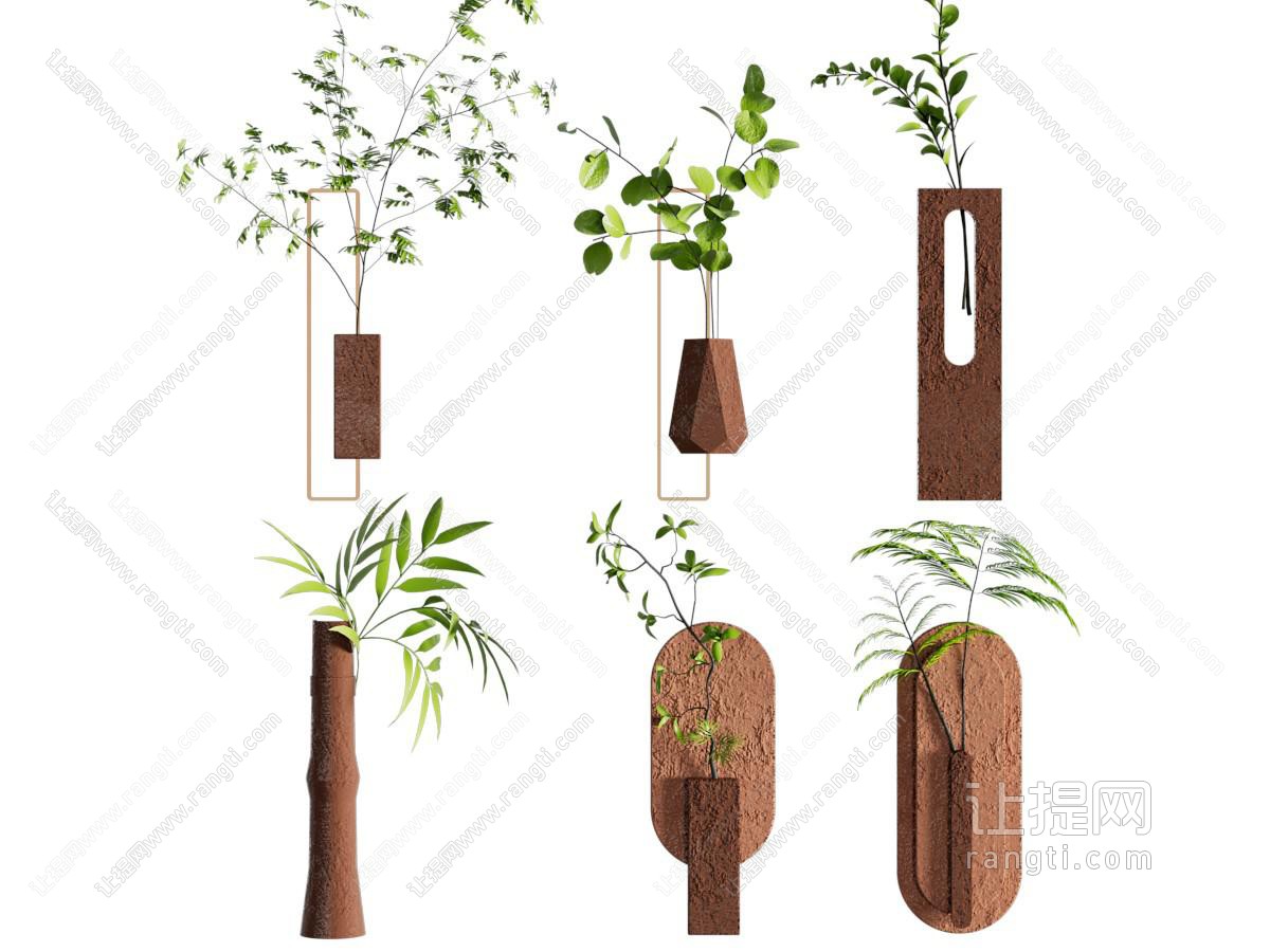 现代植物墙饰 挂件