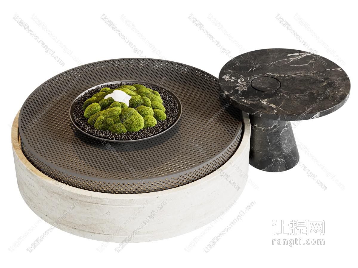 现代圆形茶几边几