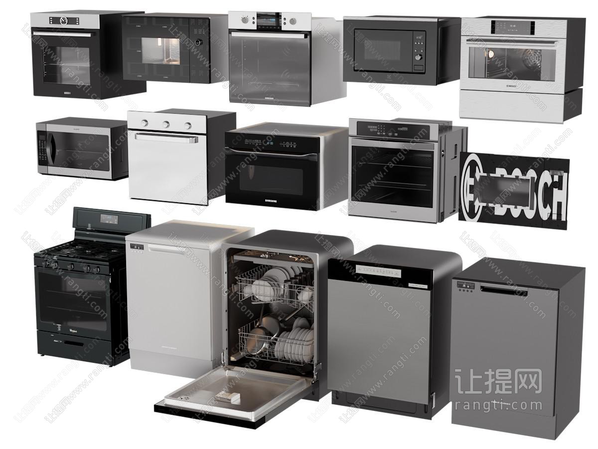 现代洗碗机 烤箱 微波炉 厨房电器
