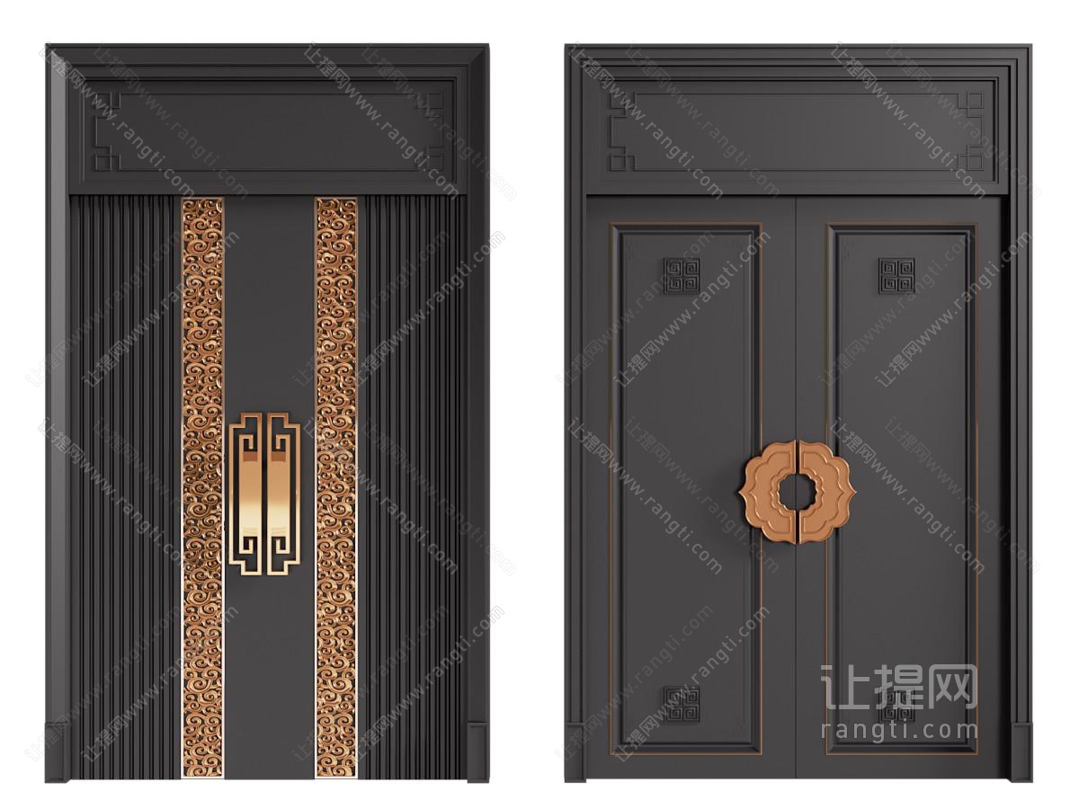 新中式双开门 平开门 大门