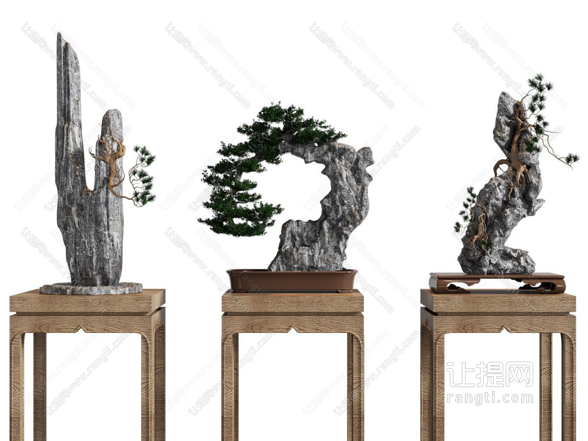 新中式假山盆景盆栽