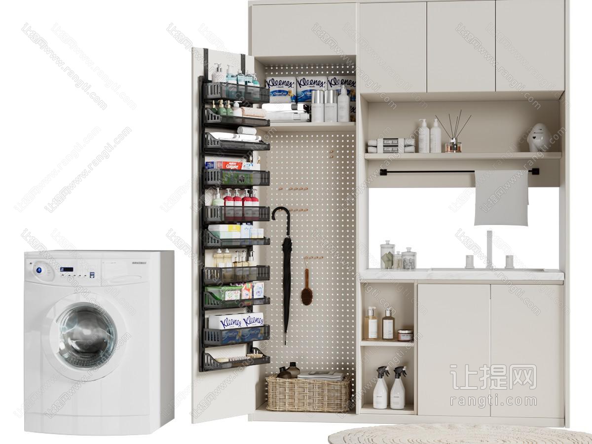 现代阳台生活用品储物收纳柜