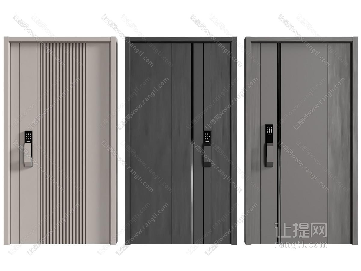现代密码锁子母入户门 平开门 防盗门
