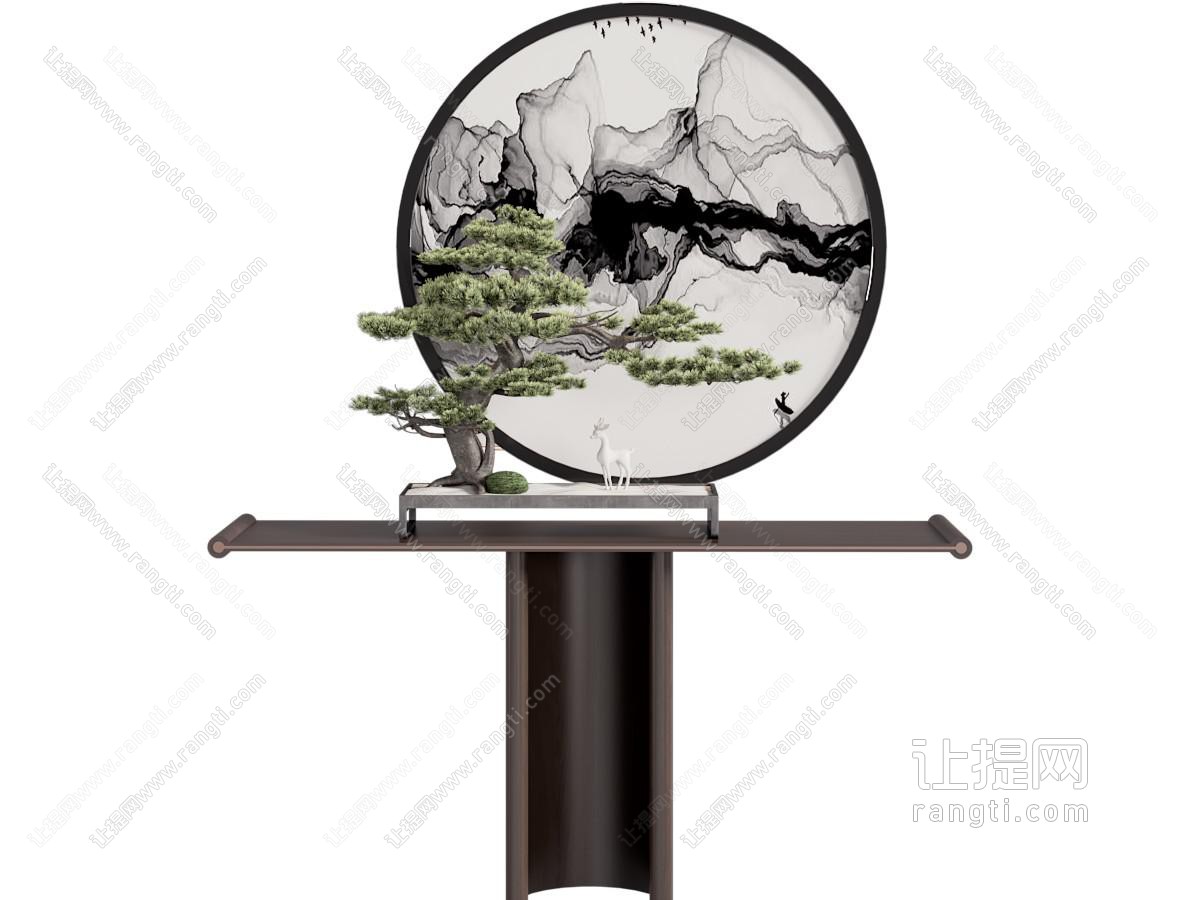 新中式端景台 墙饰挂件